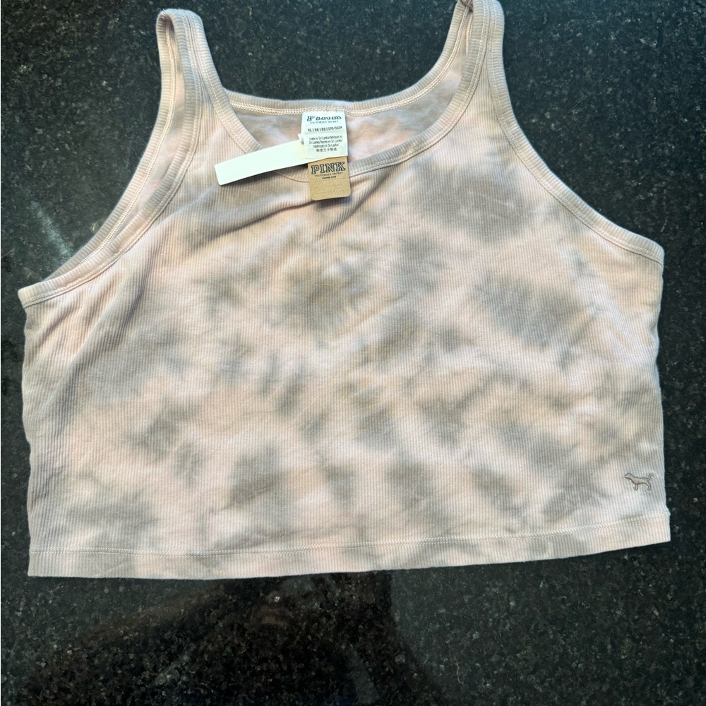 PINK Victorias Secret Tie-Dye Tank Top - Gray/pink